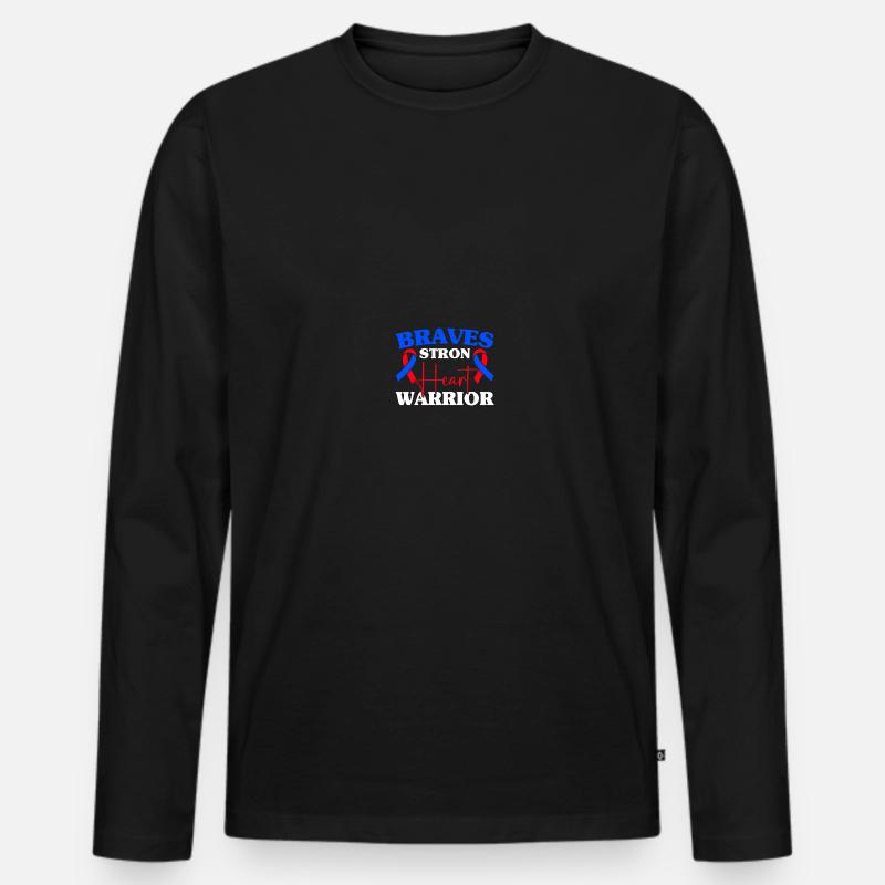 Angeborener Herzfehler CHD-Bewusstsein - Männer Premium Bio Langarmshirt - Schwarz