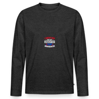 Congenital heart defect CHD consciousness - Men's Premium Organic Long Sleeve Shirt - heather anthracite - Front - Nico (187cm)