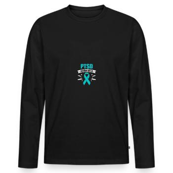 PTSD Awareness - Men's Premium Organic Long Sleeve Shirt - black - Front - Nico (187cm)