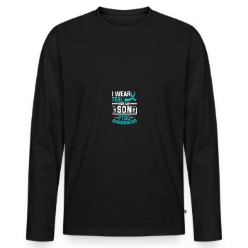 PTSD Awareness - Men's Premium Organic Long Sleeve Shirt - black - Front - Nico (187cm)