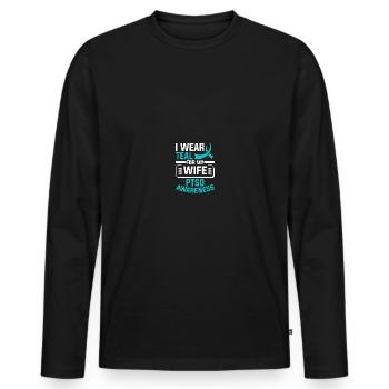 PTSD Awareness - Men's Premium Organic Long Sleeve Shirt - black - Front - Nico (187cm)