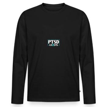 PTSD Awareness - Men's Premium Organic Long Sleeve Shirt - black - Front - Nico (187cm)