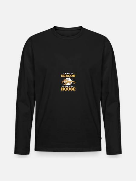 Bearded dragon - Men's Premium Organic Long Sleeve Shirt - black