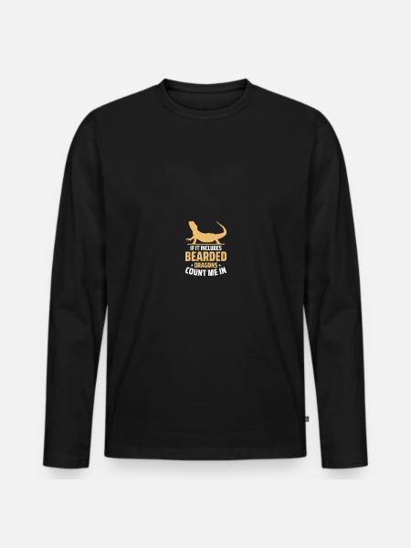 Bearded dragon - Men's Premium Organic Long Sleeve Shirt - black