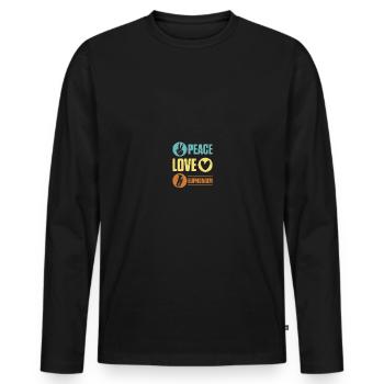 Tiefes Blech Marschieren Bariton Euphonium - Männer Premium Bio Langarmshirt - Schwarz - Vorne - Nico (187cm)