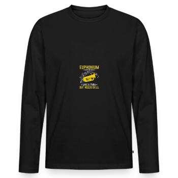 Tiefes Blech Marschieren Bariton Euphonium - Männer Premium Bio Langarmshirt - Schwarz - Vorne - Nico (187cm)
