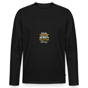 Flooring installation Flooring installers Contractors - Men's Premium Organic Long Sleeve Shirt - black - Front - Nico (187cm)