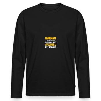 Flooring installation Flooring installers Contractors - Men's Premium Organic Long Sleeve Shirt - black - Front - Nico (187cm)