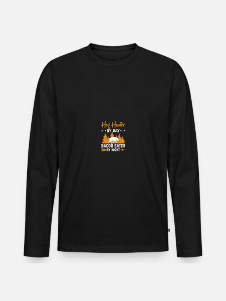 Hog Hunter Pig Hunt - Men's Premium Organic Long Sleeve Shirt - black