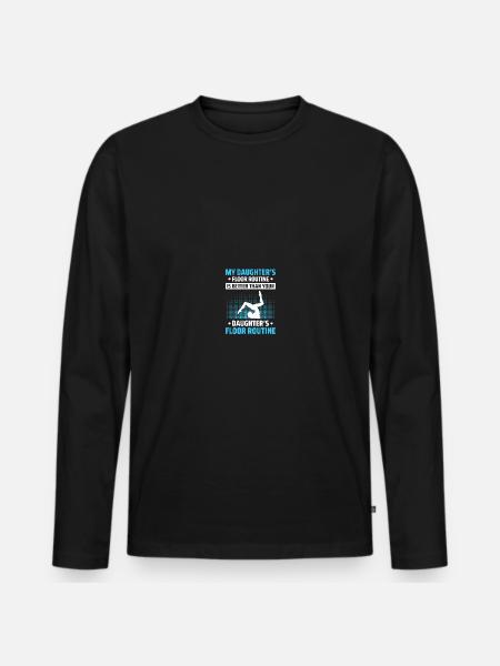 Stolze Gymnastik-Mutter - Männer Premium Bio Langarmshirt - Schwarz