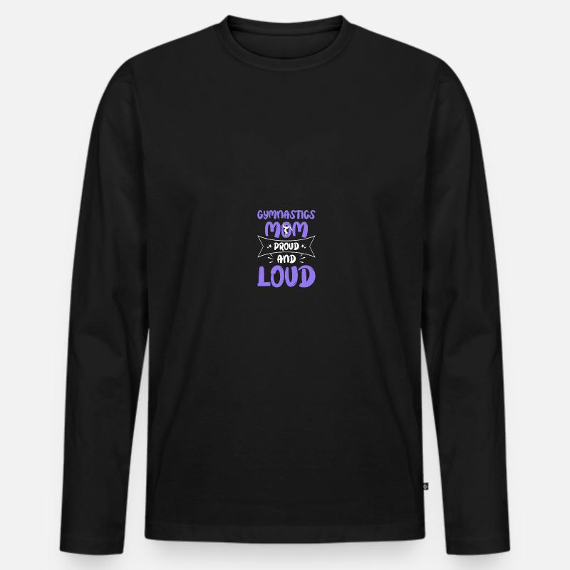 Stolze Gymnastik-Mutter - Männer Premium Bio Langarmshirt - Schwarz