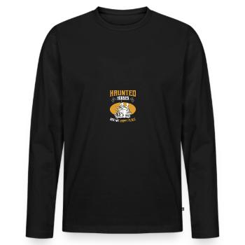 Paranormal Investigator Ghostbusters - Men's Premium Organic Long Sleeve Shirt - black - Front - Nico (187cm)