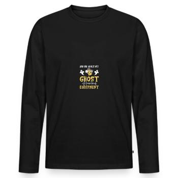 Paranormal Investigator Ghostbusters - Men's Premium Organic Long Sleeve Shirt - black - Front - Nico (187cm)