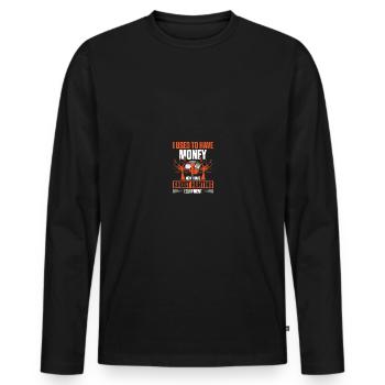 Paranormal Investigator Ghostbusters - Men's Premium Organic Long Sleeve Shirt - black - Front - Nico (187cm)
