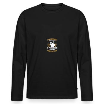 Paranormal Investigator Ghostbusters - Men's Premium Organic Long Sleeve Shirt - black - Front - Nico (187cm)