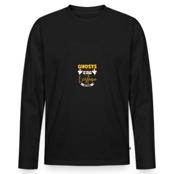 Paranormal Investigator Ghostbusters - Men's Premium Organic Long Sleeve Shirt - black - Front - Nico (187cm)