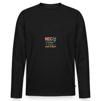 Soeur de l’USIN - T-shirt manches longues Premium bio Homme - noir - Devant - Nico (187cm)