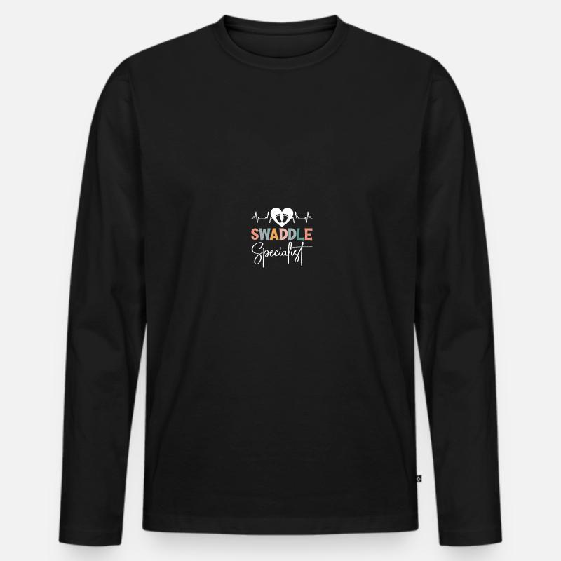 NICU-Schwester - Männer Premium Bio Langarmshirt - Schwarz