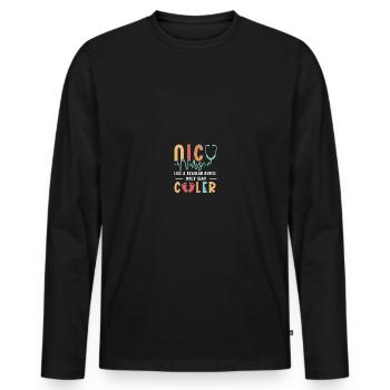 Soeur de l’USIN - T-shirt manches longues Premium bio Homme - noir - Devant - Nico (187cm)