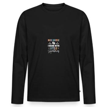 Soeur de l’USIN - T-shirt manches longues Premium bio Homme - noir - Devant - Nico (187cm)