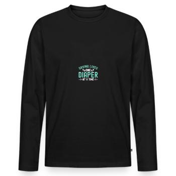 Soeur de l’USIN - T-shirt manches longues Premium bio Homme - noir - Devant - Nico (187cm)