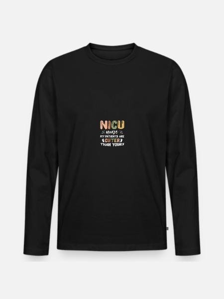 NICU-Schwester - Männer Premium Bio Langarmshirt - Schwarz