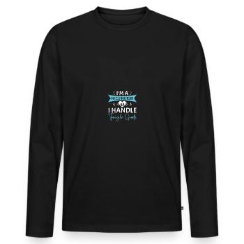 Soeur de l’USIN - T-shirt manches longues Premium bio Homme - noir - Devant - Nico (187cm)