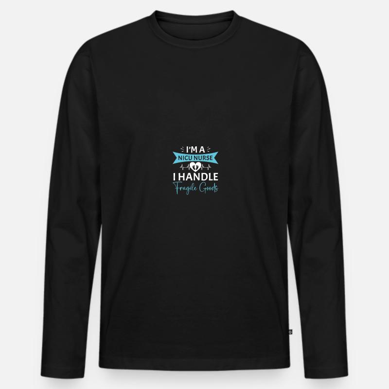 NICU-Schwester - Männer Premium Bio Langarmshirt - Schwarz