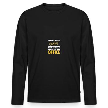 Journée des professionnels de l’administration - T-shirt manches longues Premium bio Homme - noir - Devant - Nico (187cm)