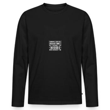 Journée des professionnels de l’administration - T-shirt manches longues Premium bio Homme - noir - Devant - Nico (187cm)