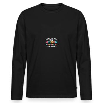 Journée des professionnels de l’administration - T-shirt manches longues Premium bio Homme - noir - Devant - Nico (187cm)