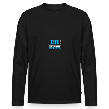 Emergency Department ER Nurse Emergency Department - Men's Premium Organic Long Sleeve Shirt - black - Front - Nico (187cm)