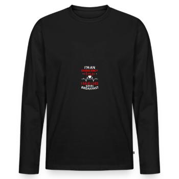 Infirmière d’urgence Infirmière d’urgence - T-shirt manches longues Premium bio Homme - noir - Devant - Nico (187cm)