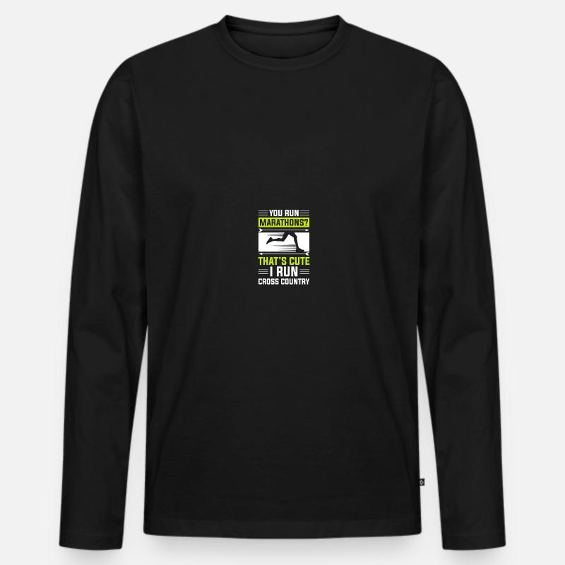 Langlauf Läufer Langlauf - Männer Premium Bio Langarmshirt - Schwarz