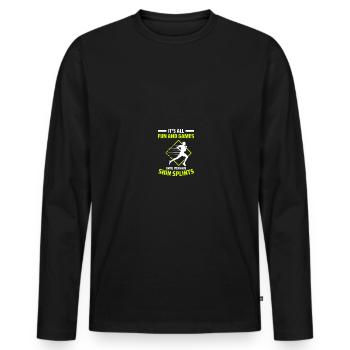 Cross-country skiers Cross-country skiing - Men's Premium Organic Long Sleeve Shirt - black - Front - Nico (187cm)