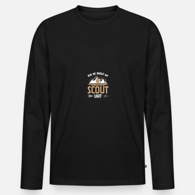 Pfadfinderführer - Männer Premium Bio Langarmshirt - Schwarz