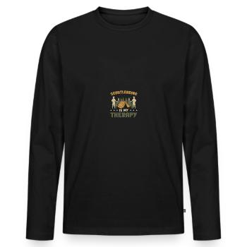 Chef scout - T-shirt manches longues Premium bio Homme - noir - Devant - Nico (187cm)