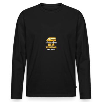Schulbus-Monitor - Männer Premium Bio Langarmshirt - Schwarz - Vorne - Nico (187cm)