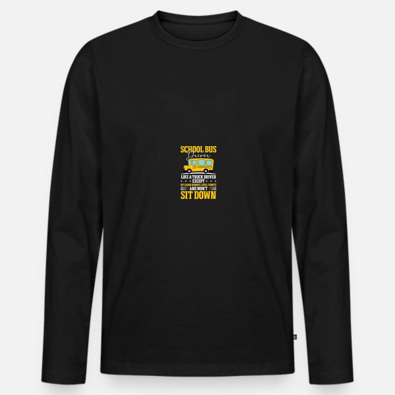 Busfahrer Schulbusfahrer - Männer Premium Bio Langarmshirt - Schwarz