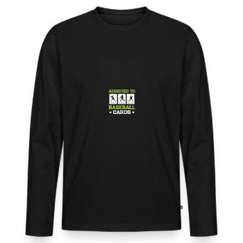 Baseball Card Collector Baseball Card - T-shirt manches longues Premium bio Homme - noir - Devant - Nico (187cm)