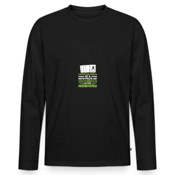 Baseball Card Collector Baseball Card - T-shirt manches longues Premium bio Homme - noir - Devant - Nico (187cm)