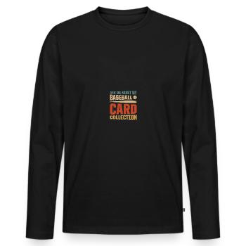 Baseball Card Collector Baseball Card - T-shirt manches longues Premium bio Homme - noir - Devant - Nico (187cm)