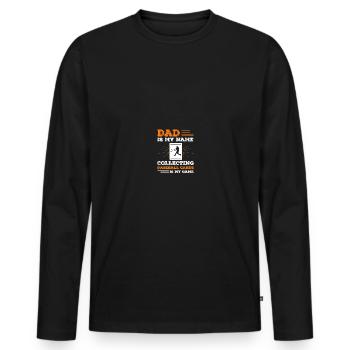 Baseball Card Collector Baseball Card - T-shirt manches longues Premium bio Homme - noir - Devant - Nico (187cm)
