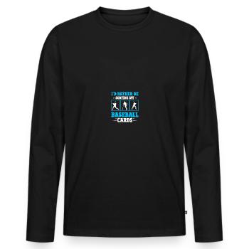 Baseball Card Collector Baseball Card - T-shirt manches longues Premium bio Homme - noir - Devant - Nico (187cm)