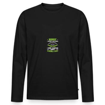 Baseball Card Collector Baseball Card - T-shirt manches longues Premium bio Homme - noir - Devant - Nico (187cm)