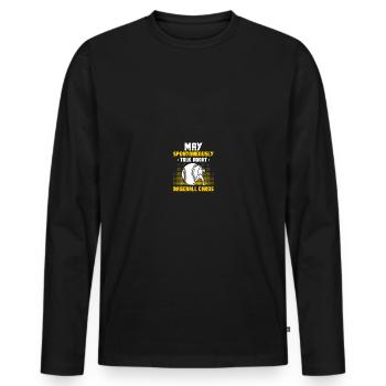 Baseball Card Collector Baseball Card - T-shirt manches longues Premium bio Homme - noir - Devant - Nico (187cm)