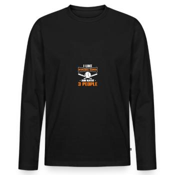 Baseball Card Collector Baseball Card - T-shirt manches longues Premium bio Homme - noir - Devant - Nico (187cm)