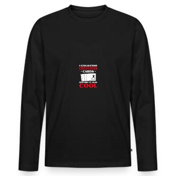 Baseball Card Collector Baseball Card - T-shirt manches longues Premium bio Homme - noir - Devant - Nico (187cm)