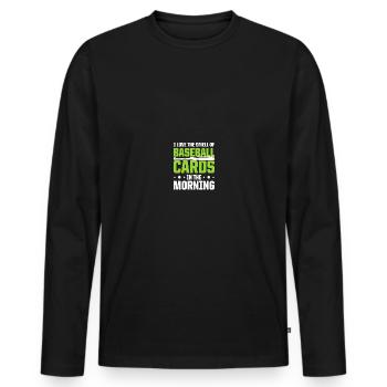 Baseball Card Collector Baseball Card - T-shirt manches longues Premium bio Homme - noir - Devant - Nico (187cm)