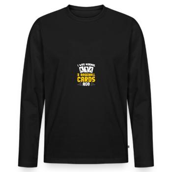 Baseball Card Collector Baseball Card - T-shirt manches longues Premium bio Homme - noir - Devant - Nico (187cm)